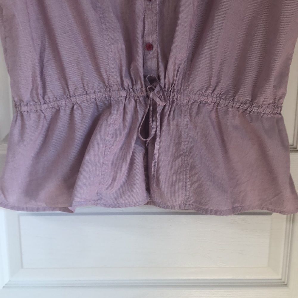 MERONA STRIPPED COTTON PEPLUM TOP - Picture 4 of 6